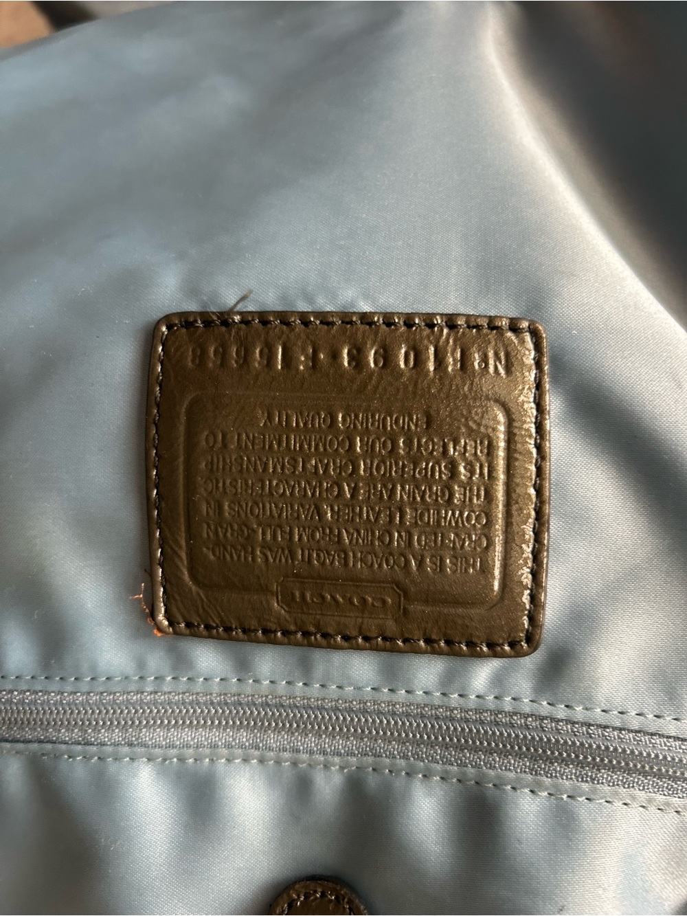 Coach Signature C Stitch Patent Leather Kisslock Satchel Tote Metallic Olive - Picture 12 of 16